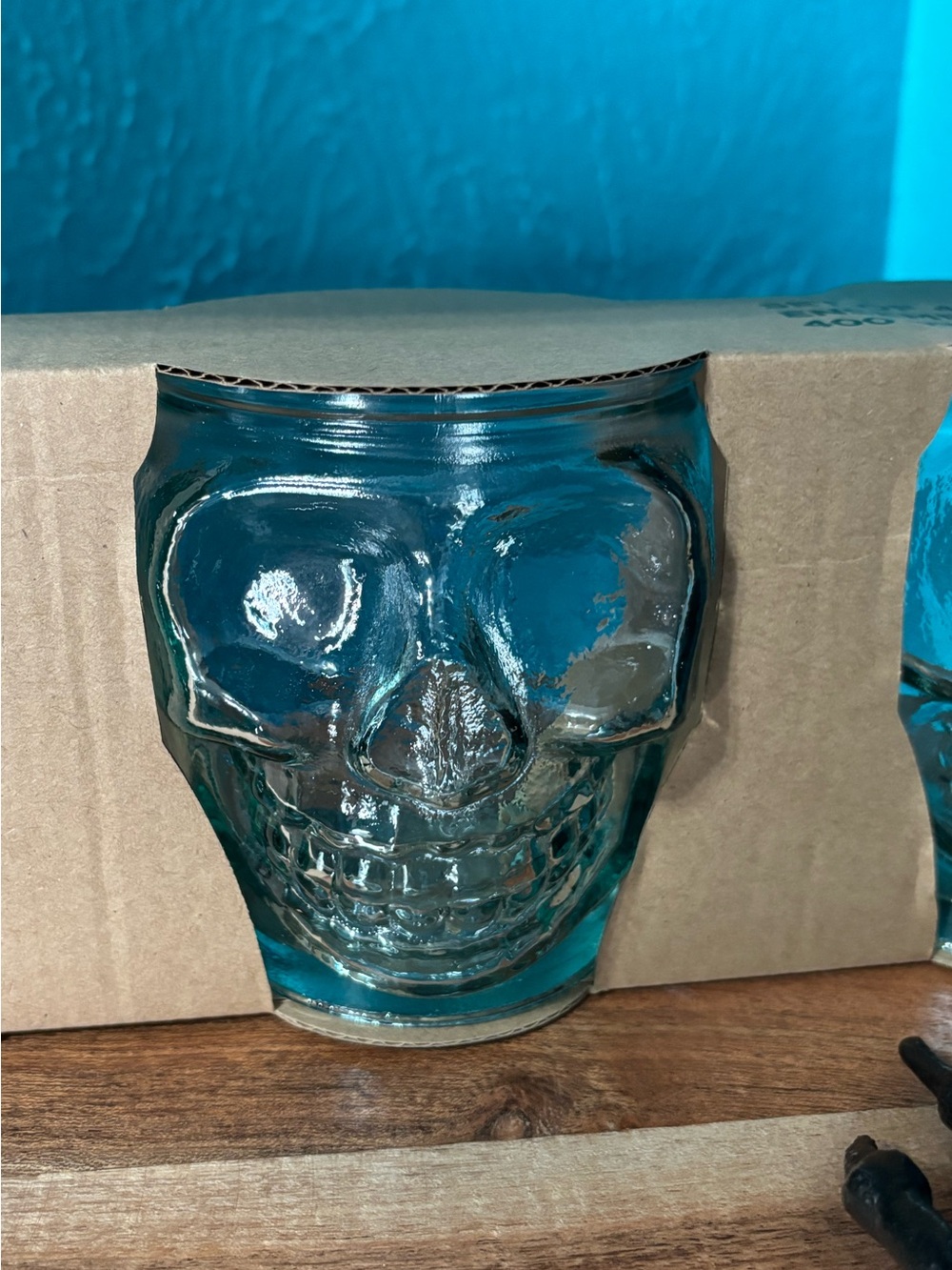 (4) Skull Glass Tumbler - Decorative Drinking Glass